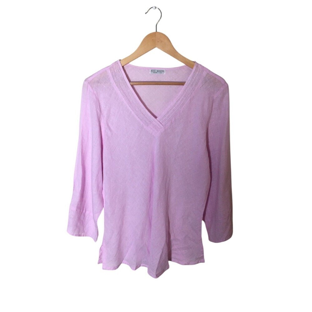 Liz Claiborne Pink V-Neck Long-Sleeve Blouse